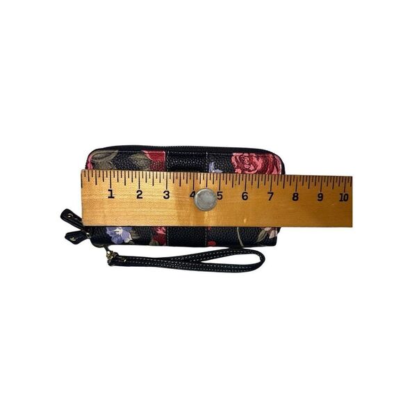 Stone Mountain Women's Rose Bloom SLG Wallet Black Floral Bonded Leather - Picture 7 of 8